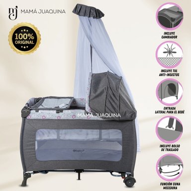 CUNA CORRAL EBABY KENDALL ROSADO BEBÉ LUJO EDICIÓN LIMITADA