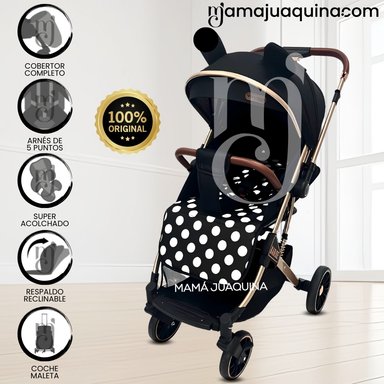 COCHE TRAVEL SYSTEM BABY MIDISNEY NEGRO MALETA LUJO EDICIÓN LIMITADA