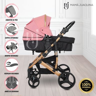 COCHE MOISÉS BABY NAWENN ROSADO LUJO EDICIÓN LIMITADA