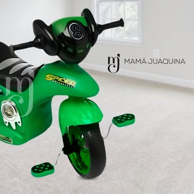 TRIMOTO A PEDAL BABY SERVANN VERDE NIÑOS MUSICAL - 3