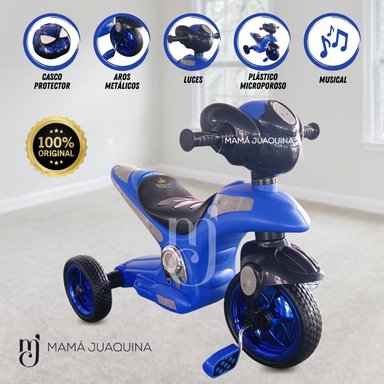 TRIMOTO A PEDAL BABY SERVANN AZUL NIÑOS MUSICAL - 1