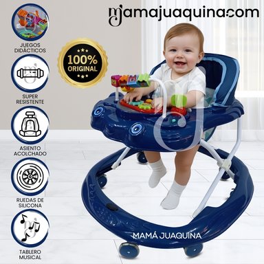 ANDADOR MUSICAL BABY CRECELIE BEBÉ CON JUEGOS DIDÁCTICOS AZUL OSCURO