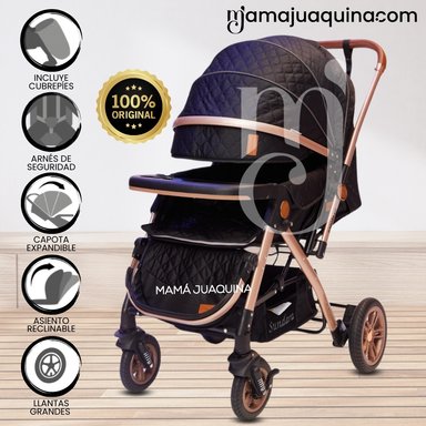 COCHE CUNA BABY SUNDAY DREAMS NEGRO LUJO