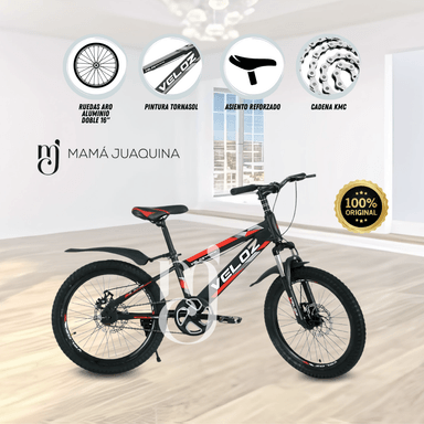 BICICLETA NIÑO VELOZ PALMEIRA SMOL ARO 16 ROJO