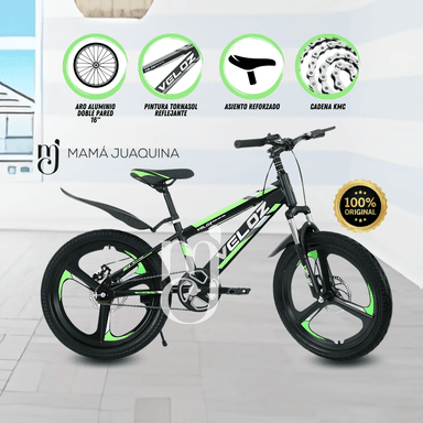 BICICLETA NIÑO VELOZ PALMEIRA ASPA ARO 16VERDE