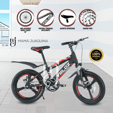 BICICLETA NIÑO VELOZ PALMEIRA ASPA ARO 16ROJO