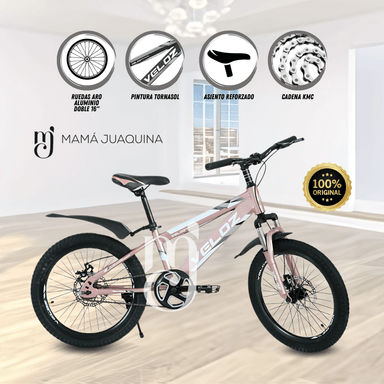 BICICLETA NIÑO VELOZ PALMEIRA SMOL ARO 16 ROSA
