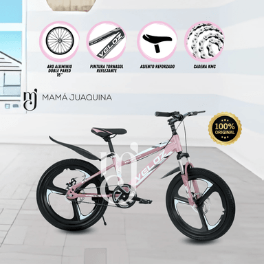 BICICLETA NIÑO VELOZ PALMEIRA ASPA II ARO 16ROSA