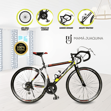 BICICLETA CARRERA VELOZ PALMEIRA RACER ARO 27AMARILLO