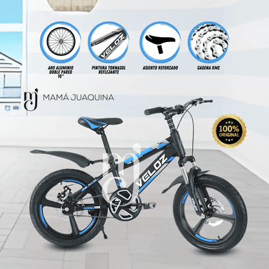 BICICLETA NIÑO VELOZ PALMEIRA ASPA ARO 16AZUL