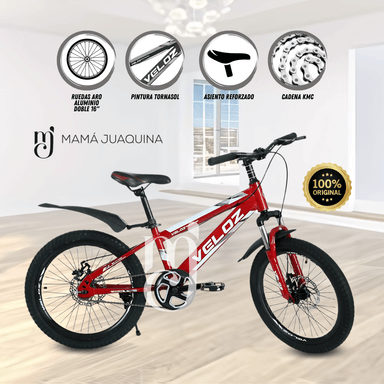 BICICLETA NIÑO VELOZ PALMEIRA SMOL ARO 16ROJO CLARO