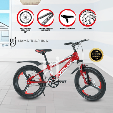 BICICLETA NIÑO VELOZ PALMEIRA ASPA II ARO 16ROJO