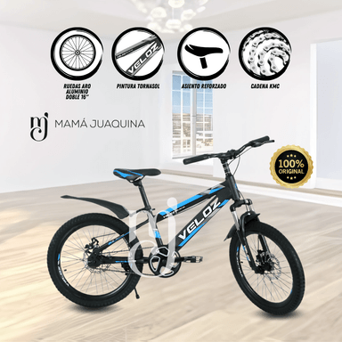 BICICLETA NIÑO VELOZ PALMEIRA SMOL ARO 16AZUL