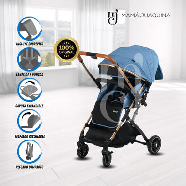 COCHE TRAVEL SYSTEM BABY EVO AZUL MALETA LUJO