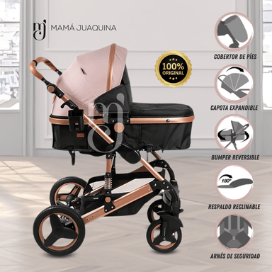 COCHE CUNA EBABY SAGIRA ROSA EDICIÓN LIMITADA
