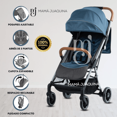 COCHE MALETA PARA BEBÉ «SAFFE» DE FÁCIL PLEGADO AZUL