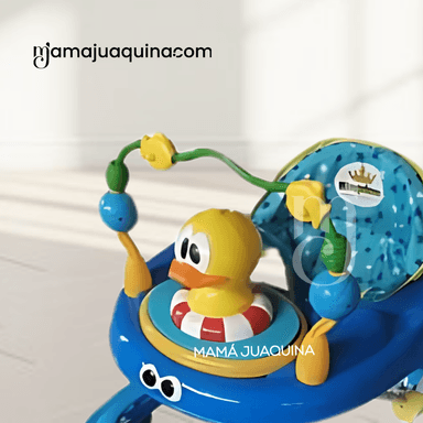 ANDADOR PARA BEBÉS  3 EN 1 «DUCKY LUCKY» CON TABLERO MUSICAL AZUL OSCURO - 2