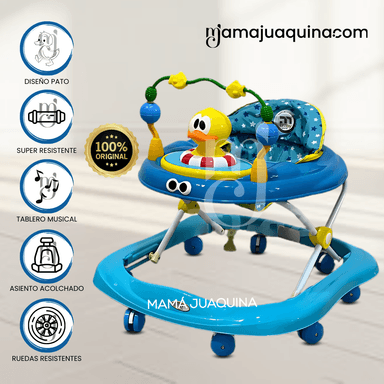 ANDADOR PARA BEBÉS  3 EN 1 «DUCKY LUCKY» CON TABLERO MUSICAL AZUL