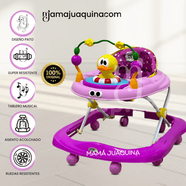 ANDADOR PARA BEBÉS  3 EN 1 «DUCKY LUCKY» CON TABLERO MUSICAL ROSA