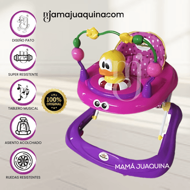 ANDADOR PARA BEBÉS  3 EN 1 «DUCKY LUCKY» CON TABLERO MUSICAL MORADO