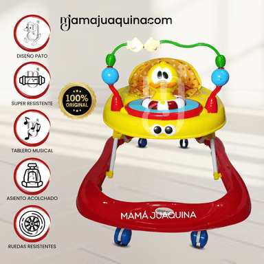 ANDADOR PARA BEBÉS  3 EN 1 «DUCKY LUCKY» CON TABLERO MUSICAL ROJO