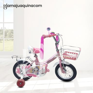 BICICLETA CAMPERA CON CANASTA ARO 12 «CANDY III» ROSADO - 4