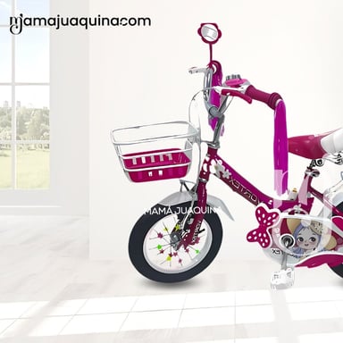 BICICLETA CAMPERA CON CANASTA ARO 12 «CANDY III» FUCSIA - 2
