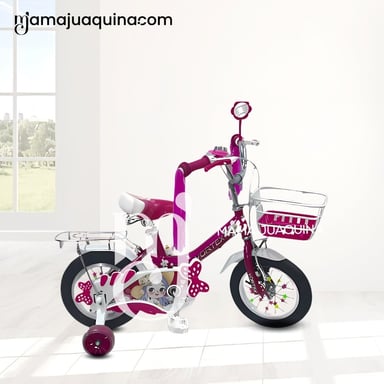 BICICLETA CAMPERA CON CANASTA ARO 12 «CANDY III» FUCSIA - 4