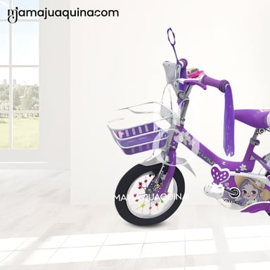BICICLETA CAMPERA CON CANASTA ARO 12 «CANDY III» MORADO - 2