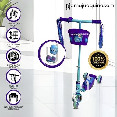 SCOOTER PARA NIÑOS «FUNNY RIDE»CON EQUIPO DE SEGURIDAD CELESTE - 1