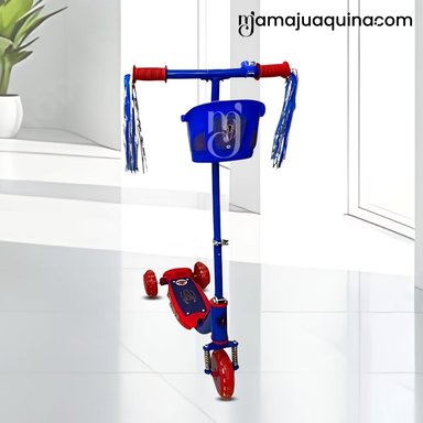 SCOOTER PARA NIÑOS «FUNNY RIDE»CON EQUIPO DE SEGURIDAD AZUL - 4