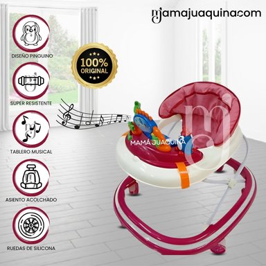ANDADOR CON TABLETO MUSICAL «LENNON» ROSA
