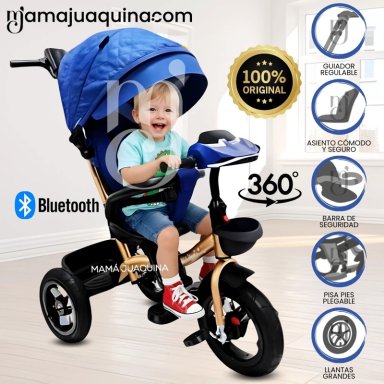 TRICICLO GUIADOR GIRATORIO «MAXUS» EDICIÓN LIMITADA AZUL - 1