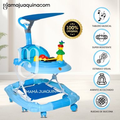 ANDADOR CON TABLERO MUSICAL «WALKIE» AZUL