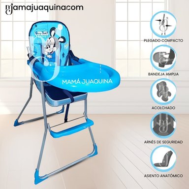 SILLA DE COMER GRADUABLE «MICKEY II» CELESTE