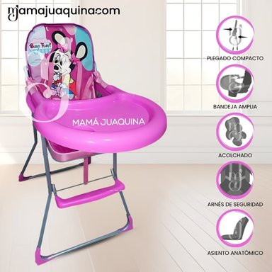 SILLA DE COMER GRADUABLE «MICKEY II» FUCSIA