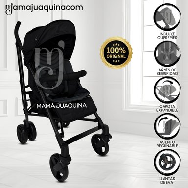 COCHE BASTÓN DE LUJO «AIDEN» NEGRO