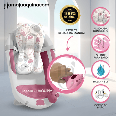 BAÑERA PLEGABLE CON REGADERA «AQUABU» PINK