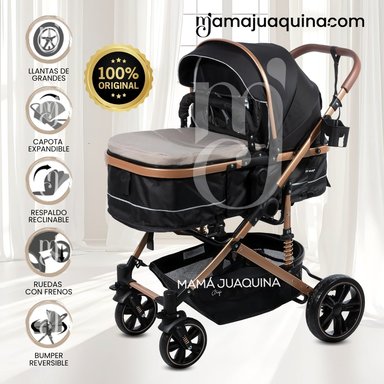 COCHE CUNA MOISÉS DE LUJO «INFINITIVE GOLD» BEIGE - 1
