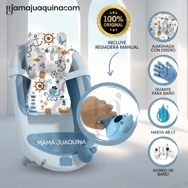 BAÑERA PLEGABLE CON REGADERA «AQUABU» LIGHT BLUE