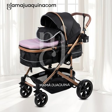 COCHE CUNA MOISÉS DE LUJO «INFINITIVE GOLD» ROSA - 3