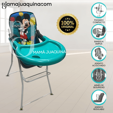 SILLA DE COMER «MICK MOUSE» TURQUESA
