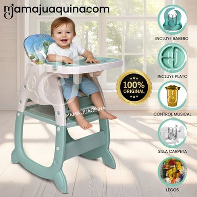 SILLA DE COMER MUSICAL CON PLATO «PANDIMAX» GREEN
