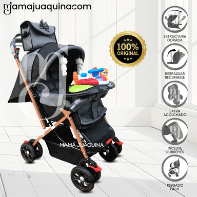 COCHE CUNA DIDACTICO «SHABERT GOLD II» DE LUJO GRAY