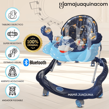 ANDADOR CON TABLERO MUSICAL «DUCKY PLUS» CON BLUETOOTH BLUE