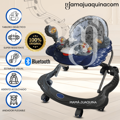 ANDADOR CON TABLERO MUSICAL «DUCKY PLUS» CON BLUETOOTH GRAY