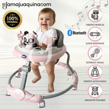 ANDADOR CON TABLERO MUSICAL «PANDIWALK» CON BLUETOOTH PINK