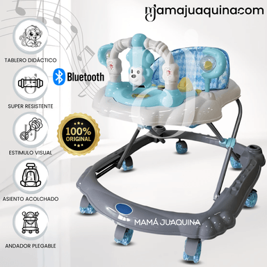 ANDADOR MUSICAL PLEGABLE «CUTE MONKEY» CON BLUETOOTH SKYBLUE