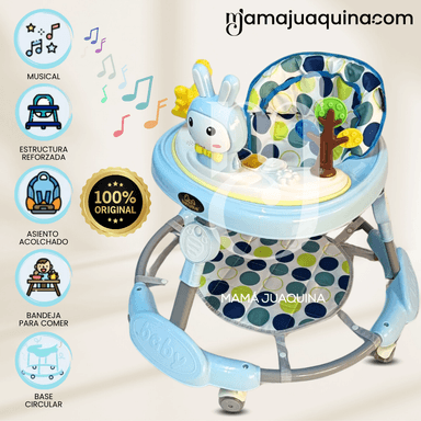 ANDADOR MUSICAL PLEGABLE «BUNNY KAWAII PRO» DE LUJO BLUE
