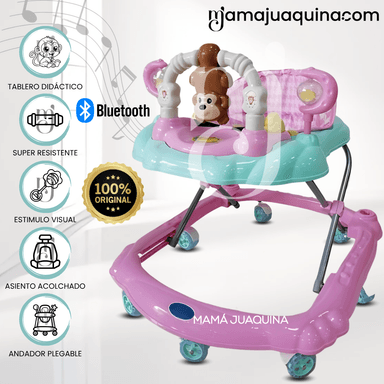 ANDADOR MUSICAL PLEGABLE «CUTE MONKEY» CON BLUETOOTH PINKY